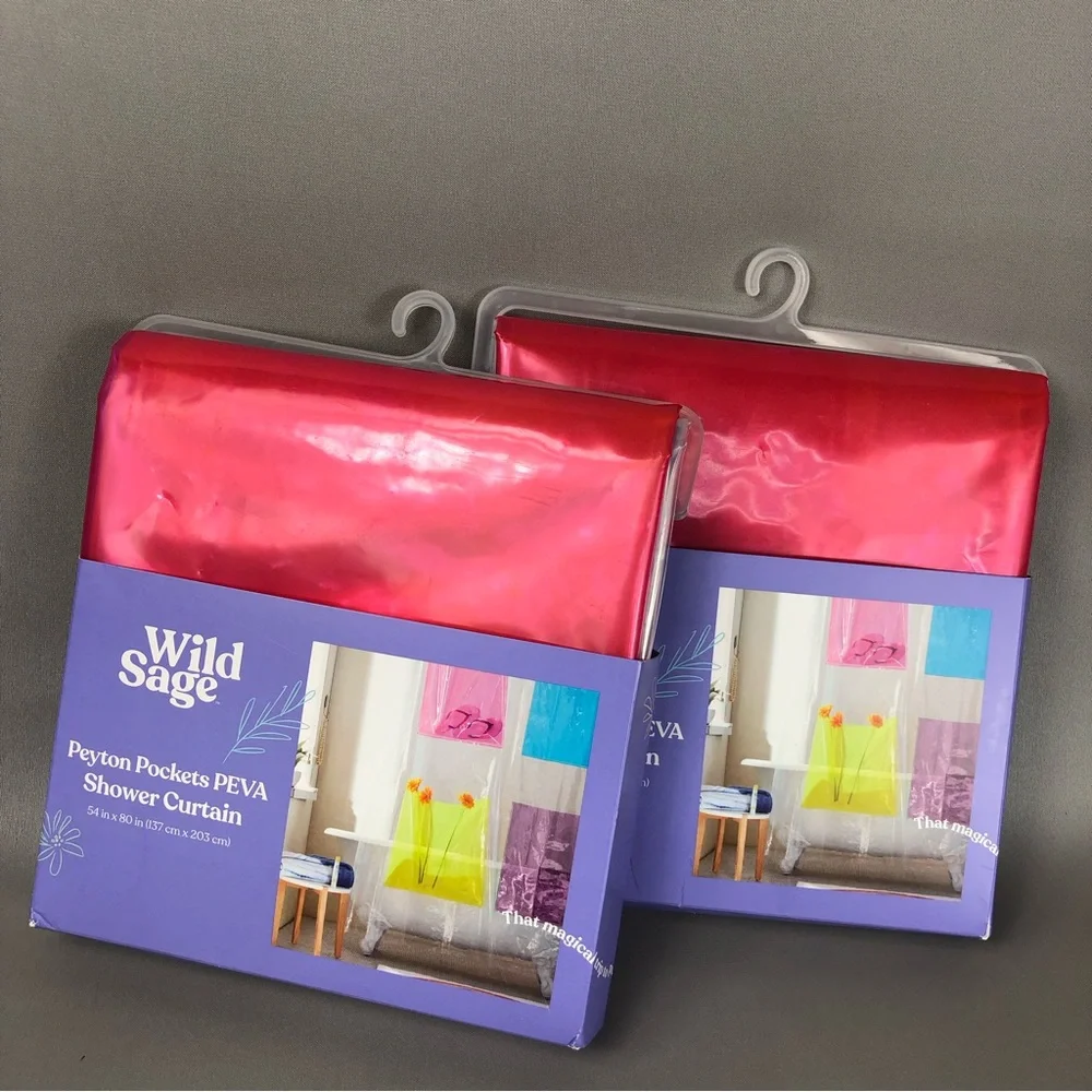 Wild Sage Peyton Pocket Peva Shower Curtain 2pcs